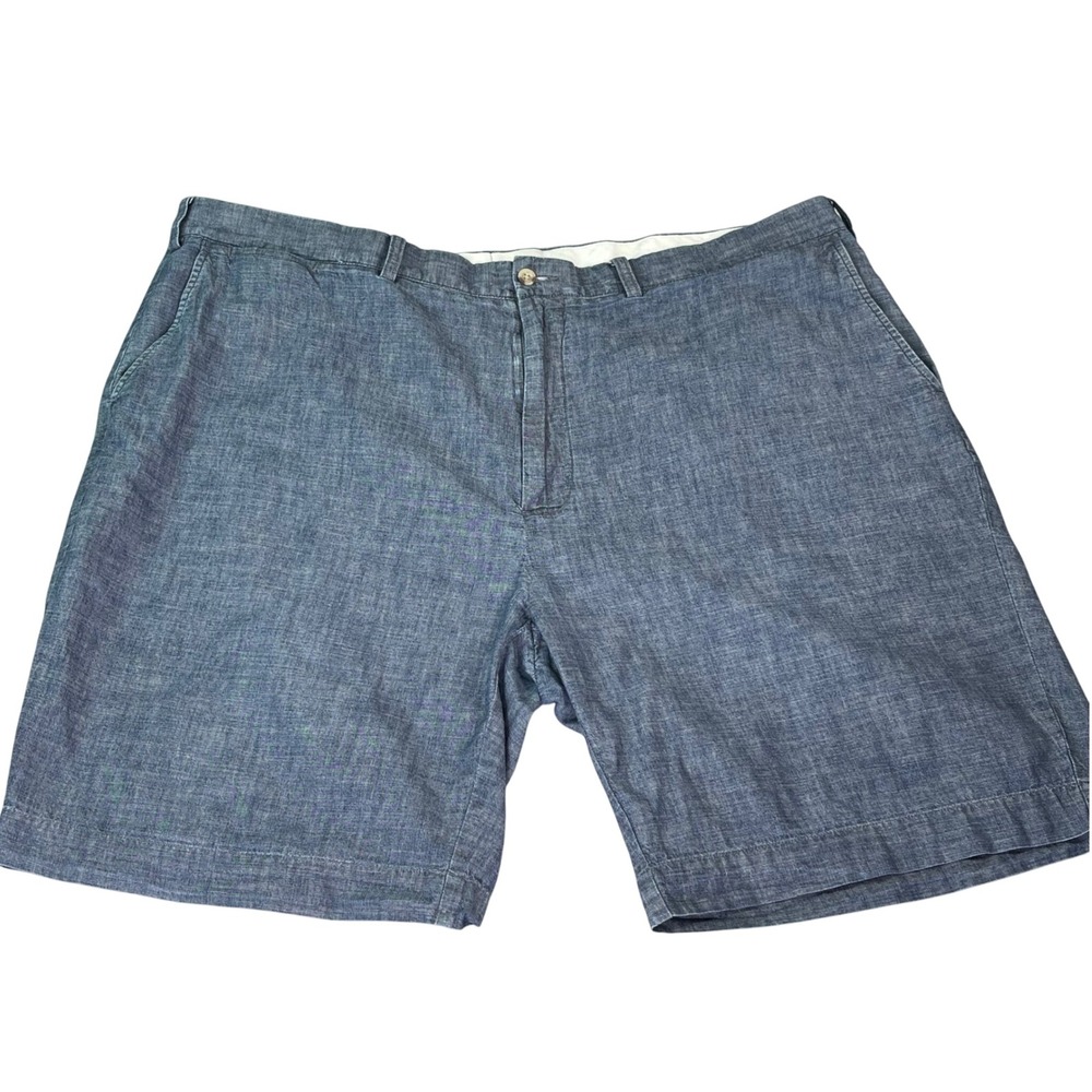 Polo by Ralph Lauren Men's BT Size 46‎ Chambray Blue Shorts, Flat Front, Cotton